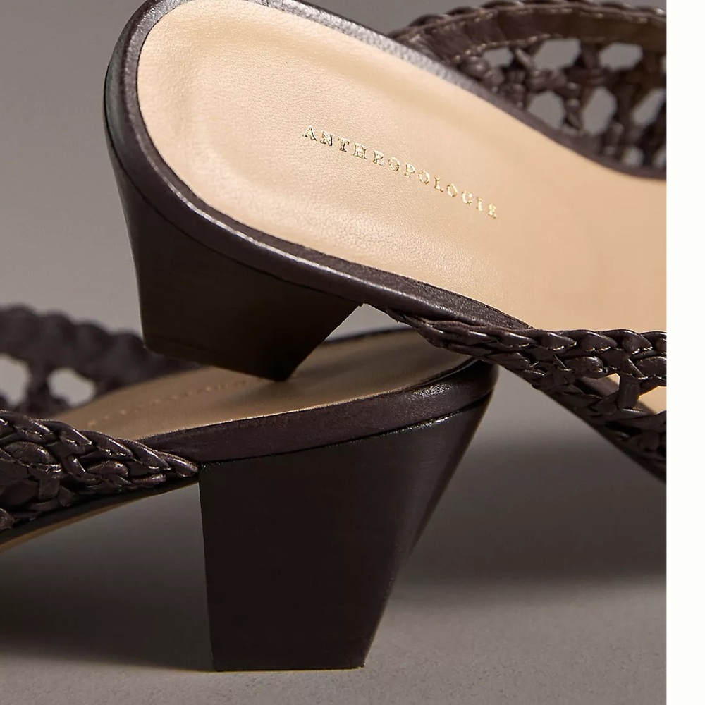 Anthropologie Woven Leather Mule in Dark Brown - Picture 6 of 6